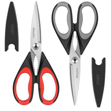 Imagem de Tesouras de cozinha iBayam All Purpose Heavy Duty, pacote com 2
