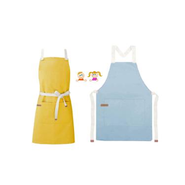 Imagem de Avental Infantil Azul e Amarelo Crianças Algodao Kids 2un