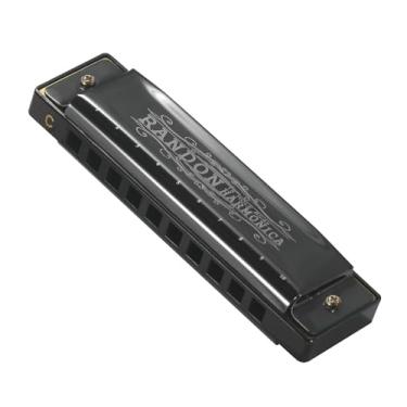 Imagem de Randon Chave de gaita preta em C com estojo, 10 furos 20 tons, gaita diatônica, gaita azul para adultos/crianças/jogadores profissionais/iniciantes, gaita estilo vintage, como presente