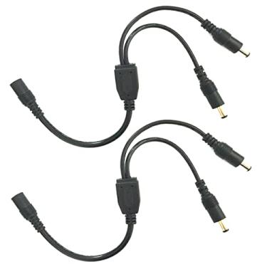 Imagem de LitaElek 2pcs DC Splitter Cable 5.5mm x 2.1mm DC Jack Plug 1 Female to 2 Male Splitter Cable 2 Way DC 5V 9V 12V 24V Power Cable Y Splitter for CCTV Camera LED Strip LED Tape LED Ribbon, etc. - 30cm