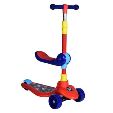 Imagem de Patinete Infantil 2 em 1 com Assento Removível, Azul, para Crianças Brinquedo Patinetes Infantis