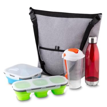 Imagem de Bolsa Térmica 10 Litros – Poliéster 300D, Bolso Frontal, Alça Ajustável e Compartimento Interno Térmico