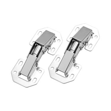 Imagem de Fenteer Dobradiças de armário 2 peças, dobradiças de porta, acessórios resistentes de cozinha, aço laminado a frio, controle de velocidade, dobradiça de, 4 Inch