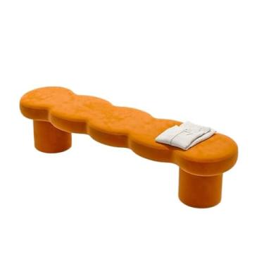 Imagem de ZzleoyuUUs-12 Banco de entrada, quarto, cama, banco de cabeceira, banco de couro, sapato, descanso/vestiário, sofá longo (laranja)