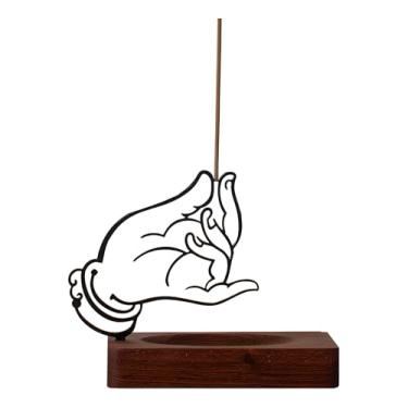Imagem de LamChyar Suporte Insence-Stick, suporte de incenso de arte de ferro para vara, bandeja para cinzas de incenso, decoração de casa, melhor para meditação, ioga, casa, escritório (quadrado)