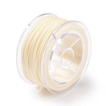 Imagem de 1 rolo de corda trançada de macramê de algodão de 1,2 mm para pulseira DIY, colar, acessórios de cabelo, artesanato, decoração de parede, caixa de presente, embalagem de embrulho, 24 m)/rolo (seda de