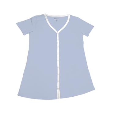 Imagem de CAMISOLA M/C COM BOTAO FEMININA, BASIC+, EM MALHA POLIESTER COM VISCOSE, REFERENCIA K125 NA COR AZUL