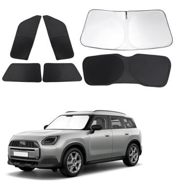 Imagem de Fannyc Para-brisa Para-brisa Carro Para-brisa Dobrável Cobertura Completa Personalizada para 2024-2025 Mini Countryman Cooper F66 SUV Acessórios Cortinas de Janela Bloquear Sol Raios UV 6 Peças