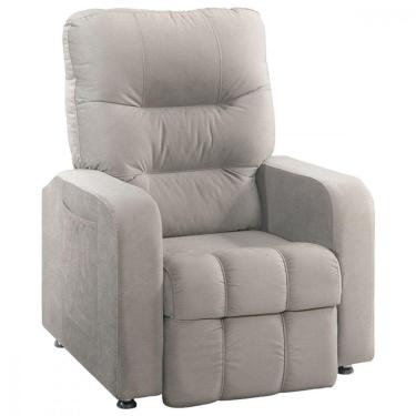 Imagem de Poltrona Do Papai Reclinável Maldivas Veludo - Star Confort Marfim