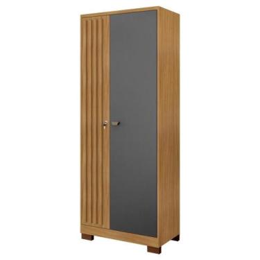 Imagem de Armario Multiuso 2 Portas Versa 11686 71 Cm Carvalho Am Grafite Incp -