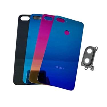 Imagem de SHOWGOOD Capa traseira com bateria traseira para Xiaomi Mi 8 Lite capa traseira de substituição com lente de câmera + adesivo adesivo (roxo com lente)