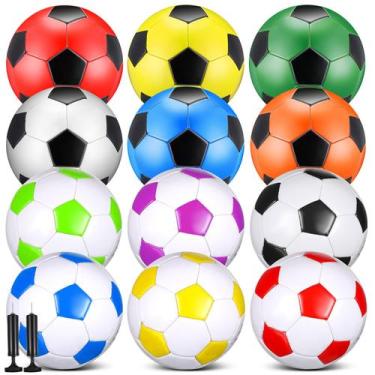 Imagem de MiniInflat, 12 peças, tamanho 4 bolas de futebol de 20 cm com bombas