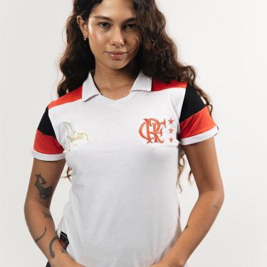 Imagem de Camisa Flamengo Júnior Retrô 1992 Branca Feminina-Feminino