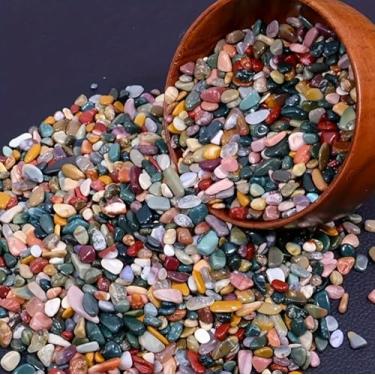 Imagem de Pedras de rio naturais não polidas de 100 g, cascalho colorido liso para substrato de aquário e decoração de paisagem, lagoas de terrário para aquário