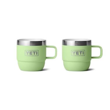 Imagem de YETI Caneca empilhável Rambler de 177 ml, aço inoxidável, caneca de café expresso isolada a vácuo, 2 unidades, limão-taiti