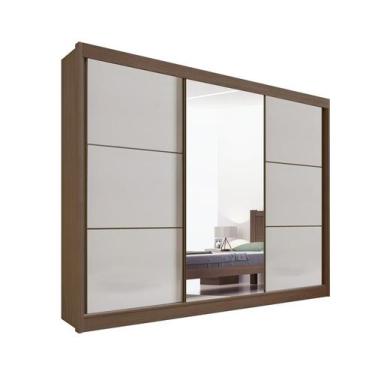 Imagem de Guarda Roupa Casal com Espelho Los Angeles 3 Portas 6 Gavetas sem pés 