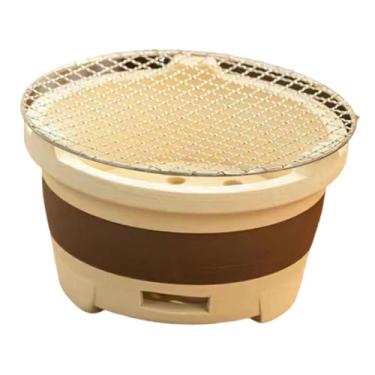 Imagem de Bothyi Fogão portátil de cerâmica para chá a carvão com grelha de malha, multifuncional e a altas temperaturas, ideal para camping, Size L