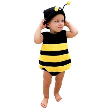 Imagem de Roupas para bebês MERSARIPHY Bee Romper com chapéu para 0-6 meses
