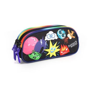 Imagem de Estojo Escolar Triplo Divertidamente 2 Preto Disney- Luxcel