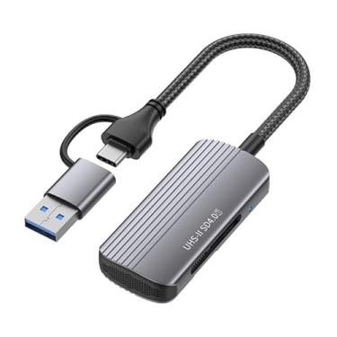 Imagem de Leitor de cartão de memória SD 4.0, USB-C/USB-A 2 em 1, para cartões SDXC, SDHC, SD, MMC, RS-MMC, Micro SDXC, Micro SD, Micro SDHC, UHS-II e UHS-I