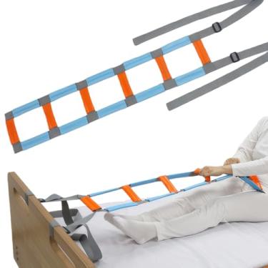 Imagem de Yodilala Assistência de escada de cama com pega macia dispositivo de assistência com alça de alça sentar elevador de comprimento ajustável para sair da cama para idosos deficientes feridos (azul)