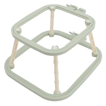 Imagem de KIMISS Bordado de Camada Dupla Ajustável e Suporte Com Aro de Ponto para Bordado - Ferramenta de Suporte de Mesa ABS Integrada para , Costura e Pintura Em Tecido (Verde Nórdico)