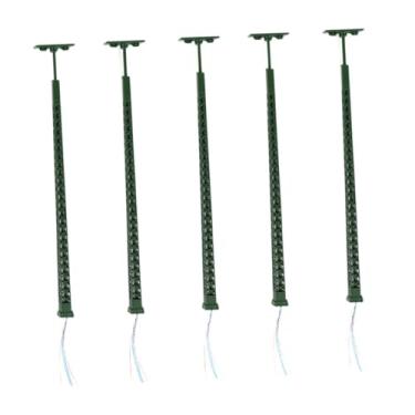Imagem de Luwecf Conjunto de 5 Postes de Iluminação em Escala 1:87, Ideais para Iluminação de Ruas em Jardins, Cenários para Ferromodelismo, Decoração de Casas de Bone, Verde