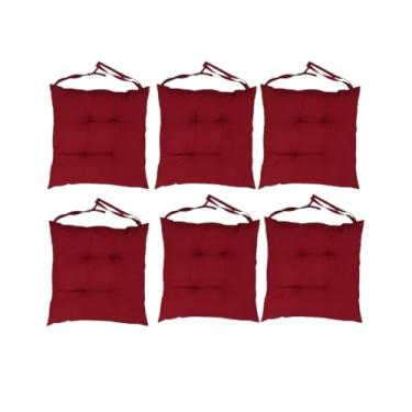 Imagem de 6 Almofadas/Assento ou encosto Para Cadeira Futon 40x40 cm(Vinho)