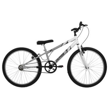 Imagem de Bicicleta de Passeio Ultra Bikes Esporte Bicolor Rebaixada Aro 24 Reforçada Freio V-Brake Sem Marcha Cinza Fosco/Branco