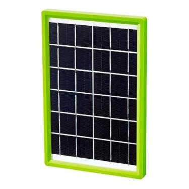 Imagem de Painel Solar Portátil 5 em 1, 27x18cm, 6W, Carregador com Múltiplos Conectores para Acampamento, Trilhas e Emergências, Placa Monocristalina com Cabo 3m