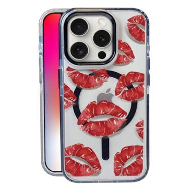Imagem de Batom vermelho para iPhone 16 Pro, compatível com MagSafe, capa fosca macia e fina à prova de choque, antiimpressões digitais, antiamarelamento, antiarranhões, capa de telefone magnética para Apple