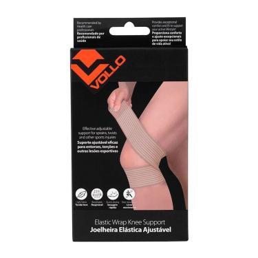 Imagem de Joelheira Faixa Elástica Esportiva Ajustável - Tamanho Único Bege - Vollo-Masculino