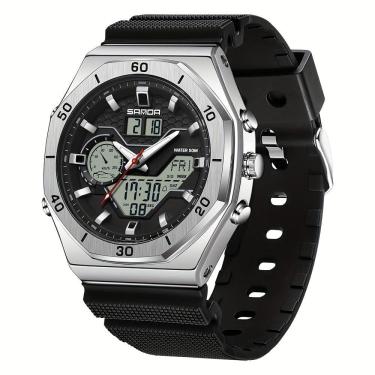 Imagem de Relógio Esportivo Masculino Analógico com Dupla Exibição Multifuncional Impermeavel