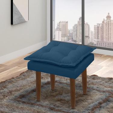 Imagem de Puff Opala Retangular Sala E Quarto Bellamado Cor:azul Marinho