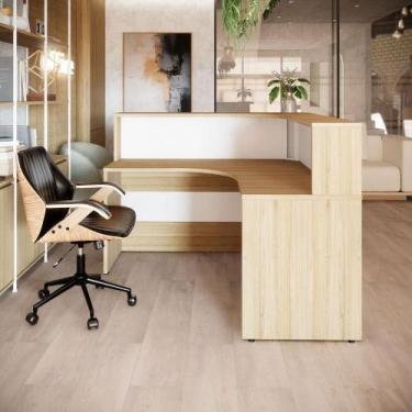 Imagem de Balcão Atendimento c/ Tampo Superior Recepção Escritório F5 - F5 Offic