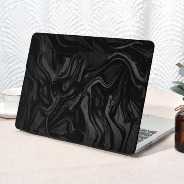 Imagem de Seorsok Compatível com MacBook Pro 14 polegadas 2024-2021 M4 M3 Pro/Max A3112 A3185 A3401 A2918 A2992 M2 A2779 M1 A2442, capa rígida de couro luxuoso e amigo da pele, capa de teclado e capa preta