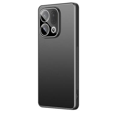 Imagem de HAOMRIYL Capa fina para Oppo Find X9/X9pro, capa de proteção total de lente PC à prova de choque antiderrapante, preta, X9Pro