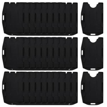 Imagem de GOMAKERER 60 peças de porta-cartão de identificação de plástico rígido, porta-crachá preto dupla face com entalhe de polegar, visor horizontal vertical, compatível com escritório, escola, hospital