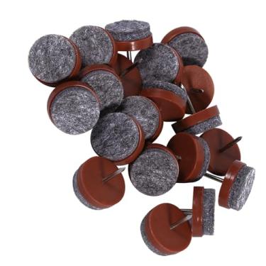 Imagem de Eacam Prego Pesado da Almofada Dos Pés de Feltro Em Protetores do Assoalho do pé da Mobília, Diâmetro 24mm da Corrediça da Cadeira de Mesa de 20 Pces, 2 Cores (Castanho Escuro)