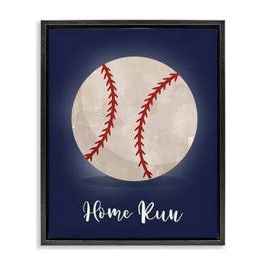 Imagem de Stupell Industries Arte de parede em tela flutuante cinza Game On Home Run, design de Christine Simpson Art, 53 x 43 cm