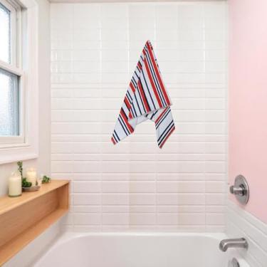 Imagem de 1 peça de toalha toalha de praia microfibra vermelha branca 70 x 140 cm