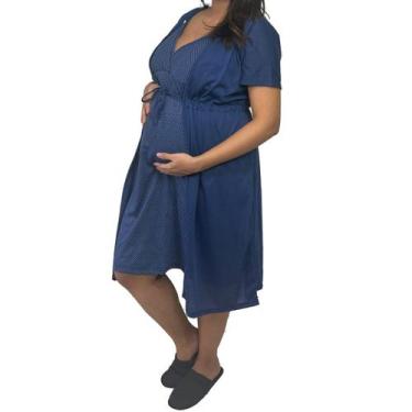 Imagem de Conjunto Linda Gestante Camisola de Alcinha Amamentação com Robe Mater