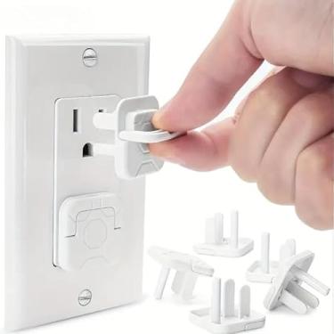 Imagem de 10 peças de capa protetora de tomada de alimentação, protetor de plugue de segurança para soquetes padrão – Dispositivo de proteção de tomada de parede de segurança, fácil de instalar e usar