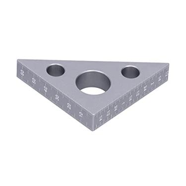 Imagem de Régua de medição de liga de alumínio, régua triangular de alumínio de 15 mm de espessura, ferramenta de medição de altura e ângulo para marcenaria, réguas de costura
