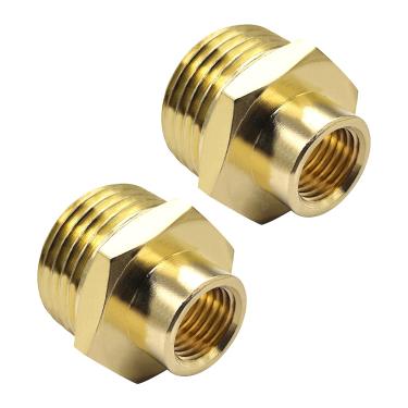 Imagem de Hooshing 2 peças adaptador de mangueira de jardim 1/10.2 cm NPT fêmea para 3/10.2 cm GHT macho rosca latão mangueira de jardim para acessórios de tubulação conectar