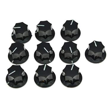 Imagem de KAISH 10 x inserção de latão preto EUA Spec 1/10.2 cm Grande J Bass Knob Effect Pedal Knobs para Jazz J Bass