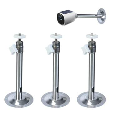 Imagem de Buwesru Suporte de câmera extremamente longo de aço inoxidável 3 peças para eufyCam 2C/2C Pro, 3C/S300, para câmera Ring, para SoloCam S220/C210, suportes ajustáveis de montagem de parede interno