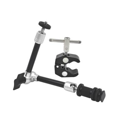 Imagem de Braço mágico articulado de 28 cm com super grampo, parafusos roscados de 0,6 cm e 3/20.3 cm, cabeças esféricas duplas de 360°, braço de fricção adequado para monitor, DSLR, microfone, GoPro, SmallRig