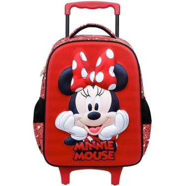 Imagem de Mochila Minnie Mouse Com Rodinhas Infantil Escolar Para Meninas - Xeryus 11450 - 16"