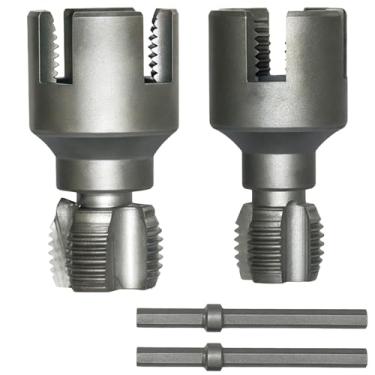 Imagem de Kit de rosqueamento de tubo de PVC, conjunto de ferramentas de 10 cm, metal com hastes de extensão 2 rosqueadores de tubos, para reparo de tubulação de água de dupla função, rosqueador de aço tubos de